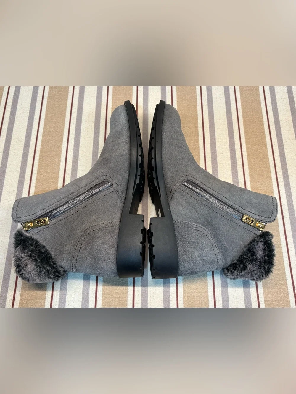 Cole Haan Quinney Waterproof Grey Bootie Leather Suede Women Size 8B W04745